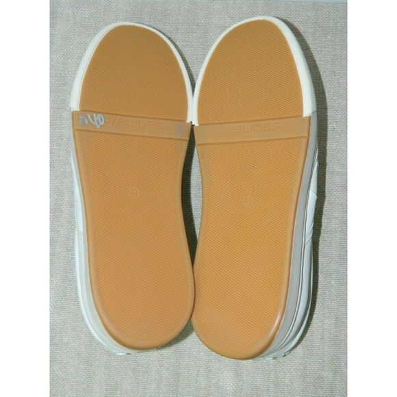 J/Slides Slip-On Sneaker Leather White Woven Casual Comfort Shoes - Picture 10 of 10